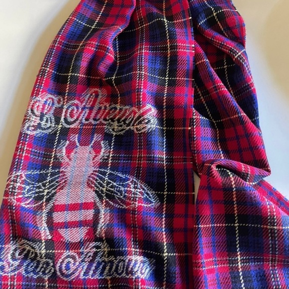 Gucci New! Wool L'aveugle Par Amour Plaid With Bee Scarf. - Picture 4 of 4